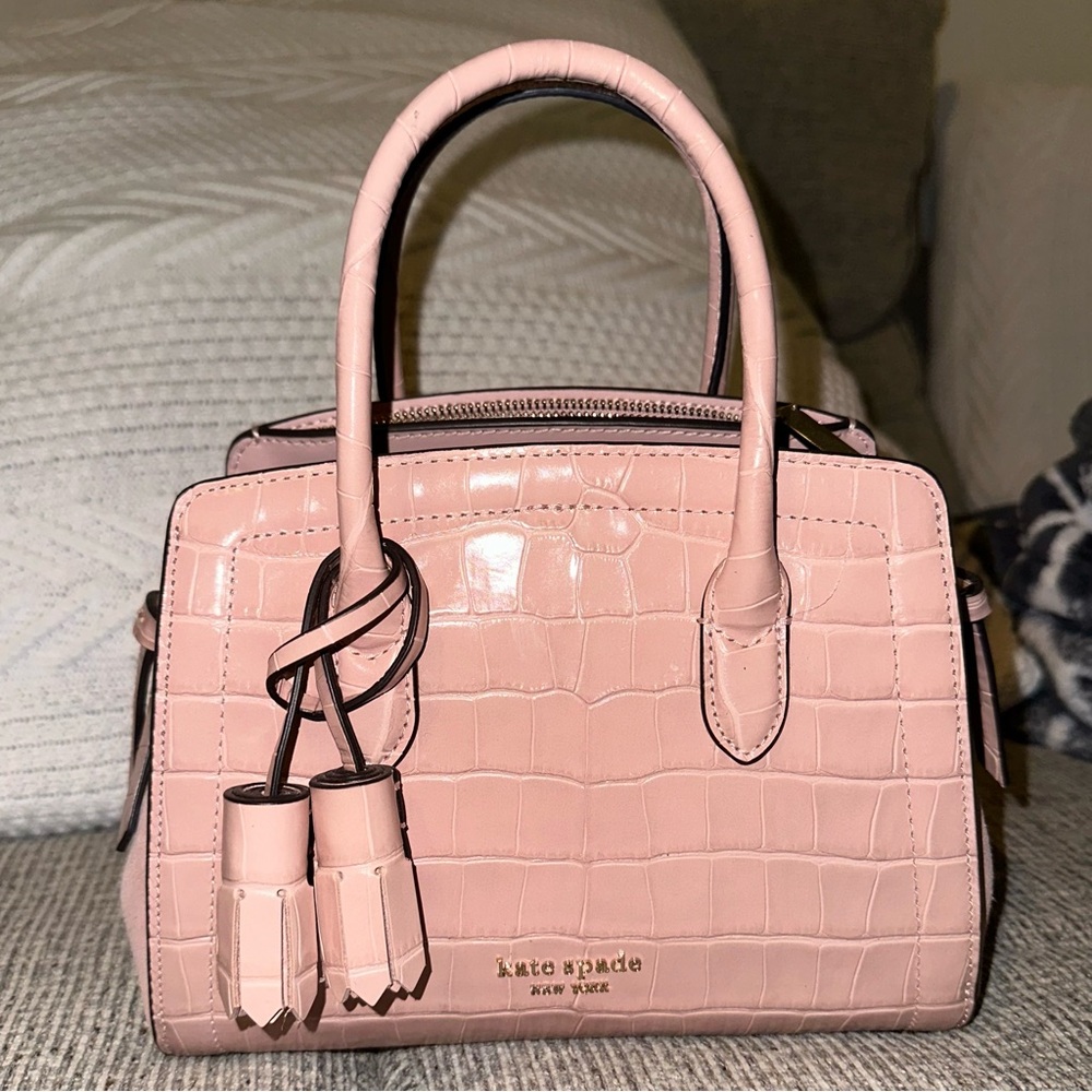Kate Spade - faux croc pink purse